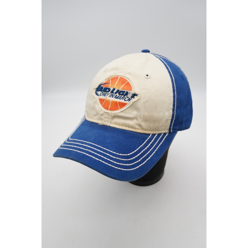 Bud Light Strapback Hat Baseball Cap Blue Beer Basketball March Madness OSFA